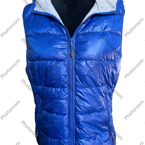 Jackets & Blazers - Tangerine Women's Royal Blue Lined Quilted Hood Zip Vest XLarge